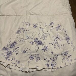 Altar'd State White and Purple Floral Mini Skirt